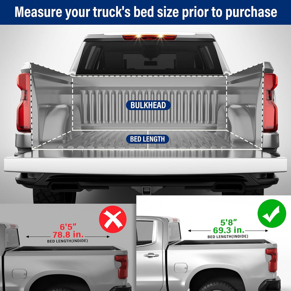 Fold Truck Bed Covers Fits 2007-2026 Chevy Silverado/Sierra 1500
