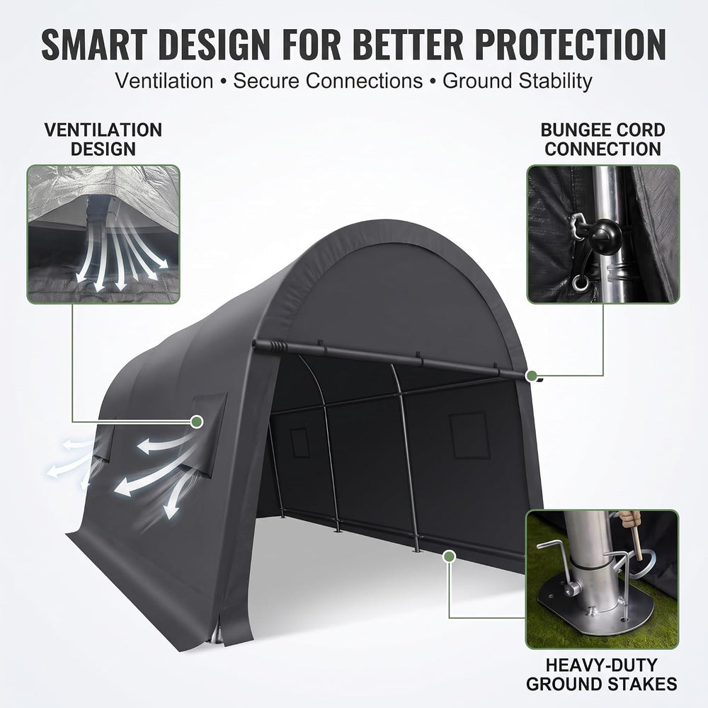 COBIZI Carport Canopy 10x20 Heavy Duty Portable Garage Shelter Shed