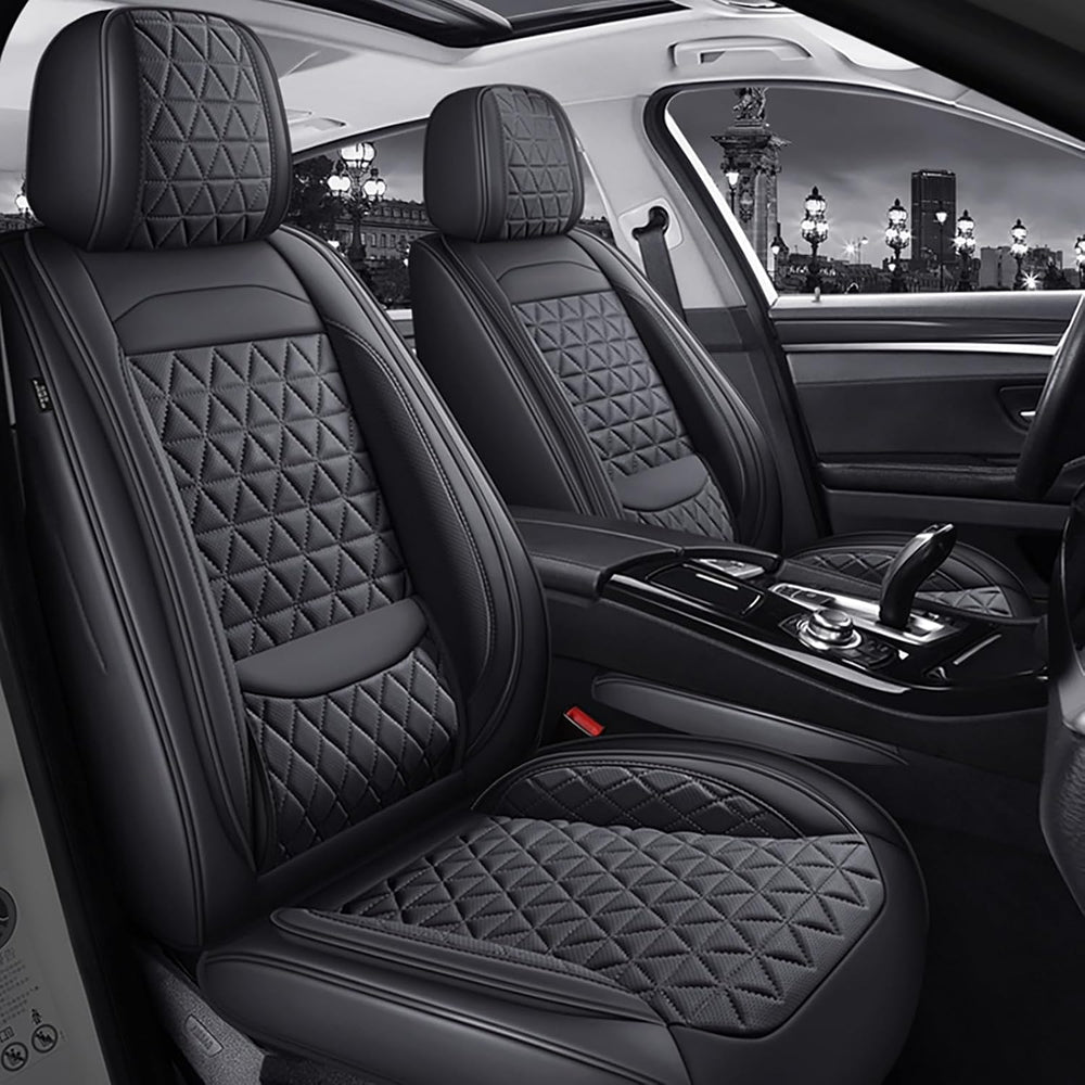 Black Car Seat Covers Full Set Leather Seat Cover for Car SUV Truck