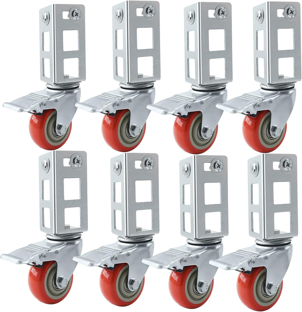 8PCS Storage Rack Caster Wheels,3" Heavy Duty Casters with Brake,Ball Be...