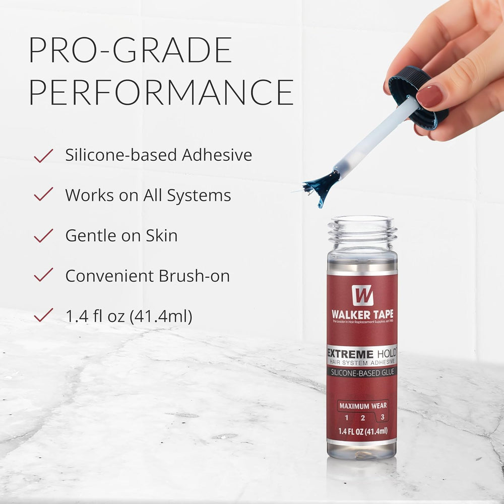 Walker Tape Extreme Hold Brush-On Adhesive 1.4 fl oz, Maximum Wear Waterproof...