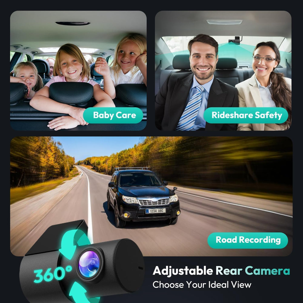 BOTSLAB G980H 4K STARVIS Dash Cam Front and Rear, 64GB Card, Voice Control