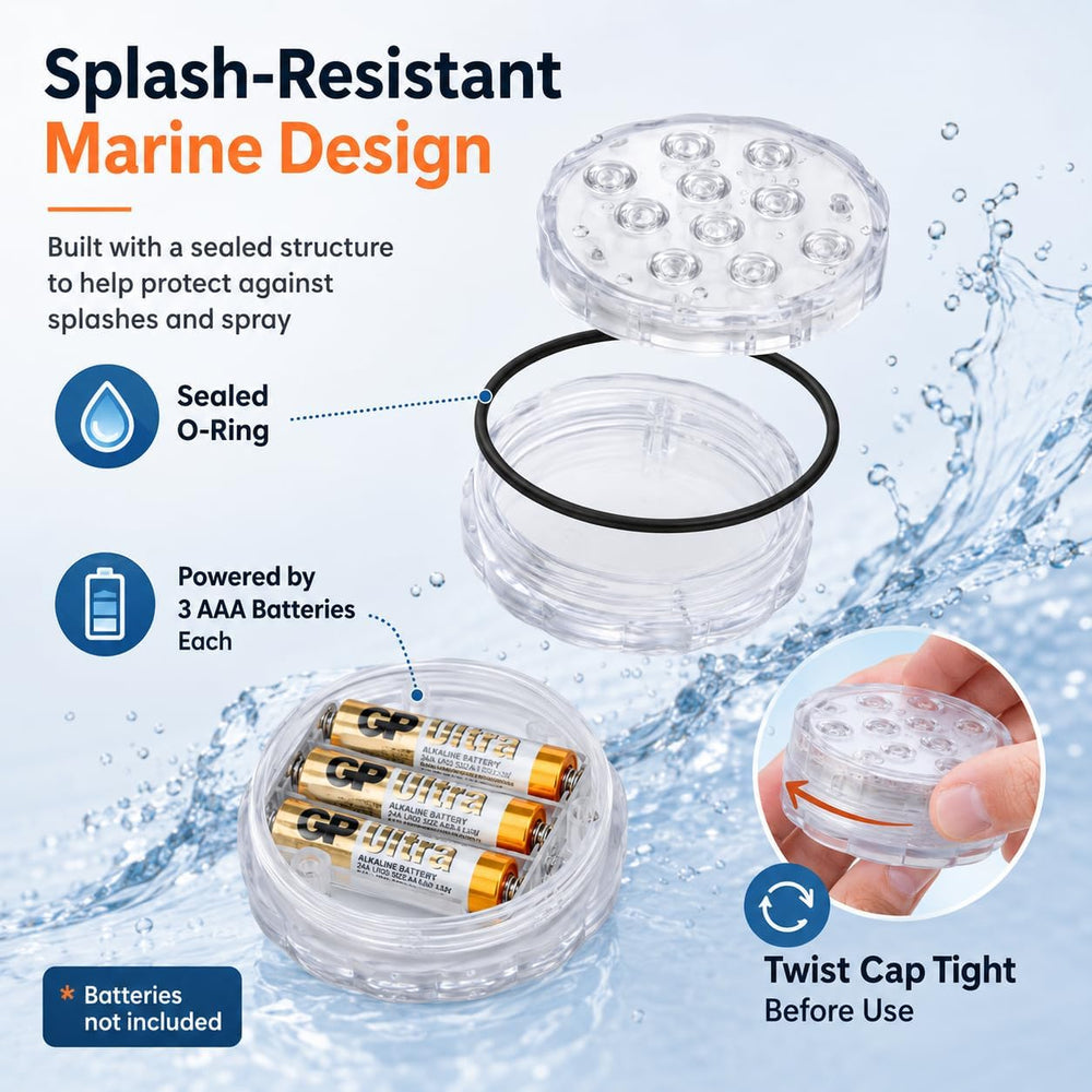 Seaponer Boat Lights Wireless Battery Operated, Waterproof Marine Led Light f...