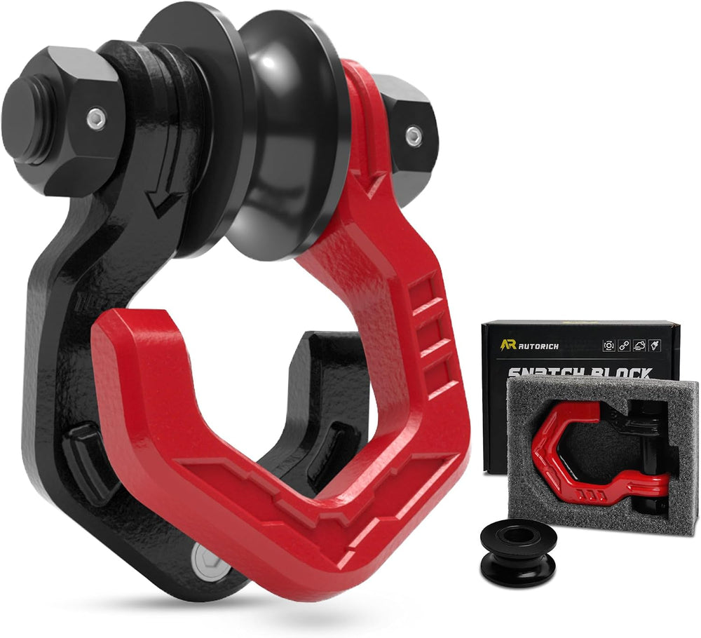 Snatch Block Separate Shackle, 3/4" D Ring Shackle with Pulley, 57320lbs...