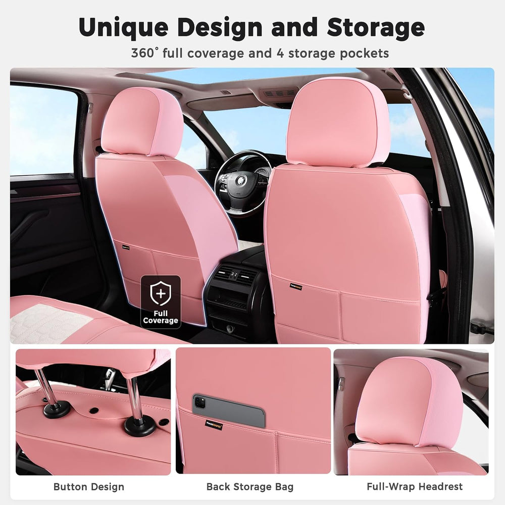 Huidasource Leather Seat Covers for Cars, Front and Rear Car Seat Covers Full...