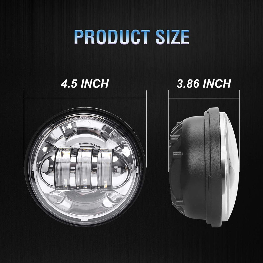 LX-LIGHT Dot approved 2 PCS Chrome 4.5 Inch LED Passing Light LED Fog Lamps f...