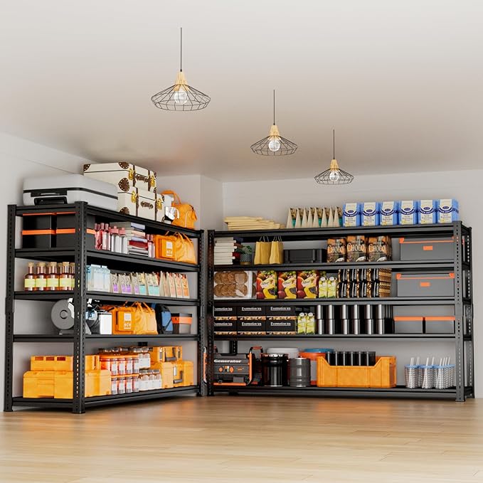 Storage Shelves Heavy Duty 2 PCS, 5-Tier Adjustable Metal Industrial Utility