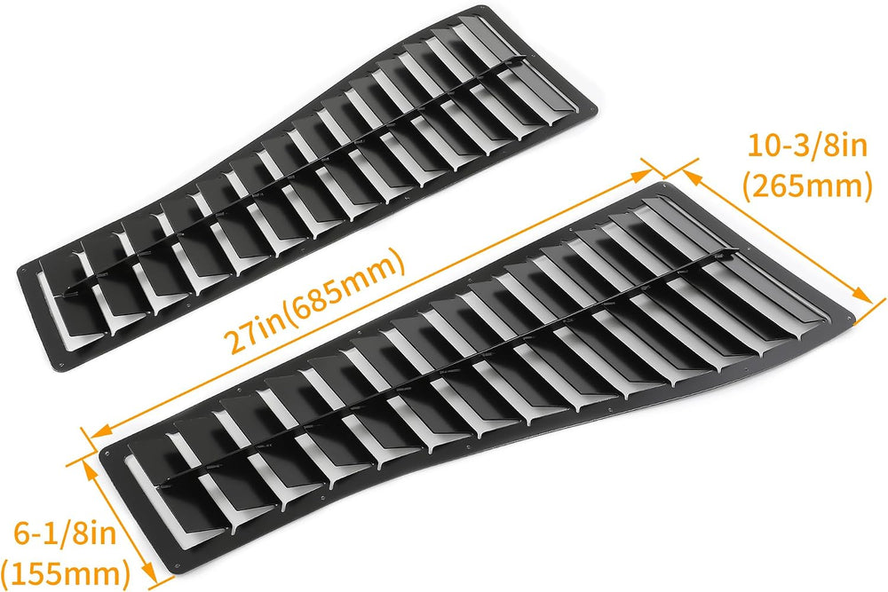HECASA Steel Hood Louver Inserts Hood Scoop Compatible with 1985-1990 Chevy C...