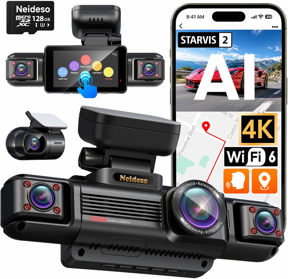 4K STARVIS 2 Dash Cam Front Rear with 5.8G WiFi 128GB Card, N300Pro