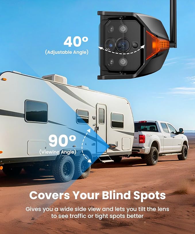 AUTO-VOX RV Backup Camera Wireless System: Left/Right Side Cameras, Adjustable