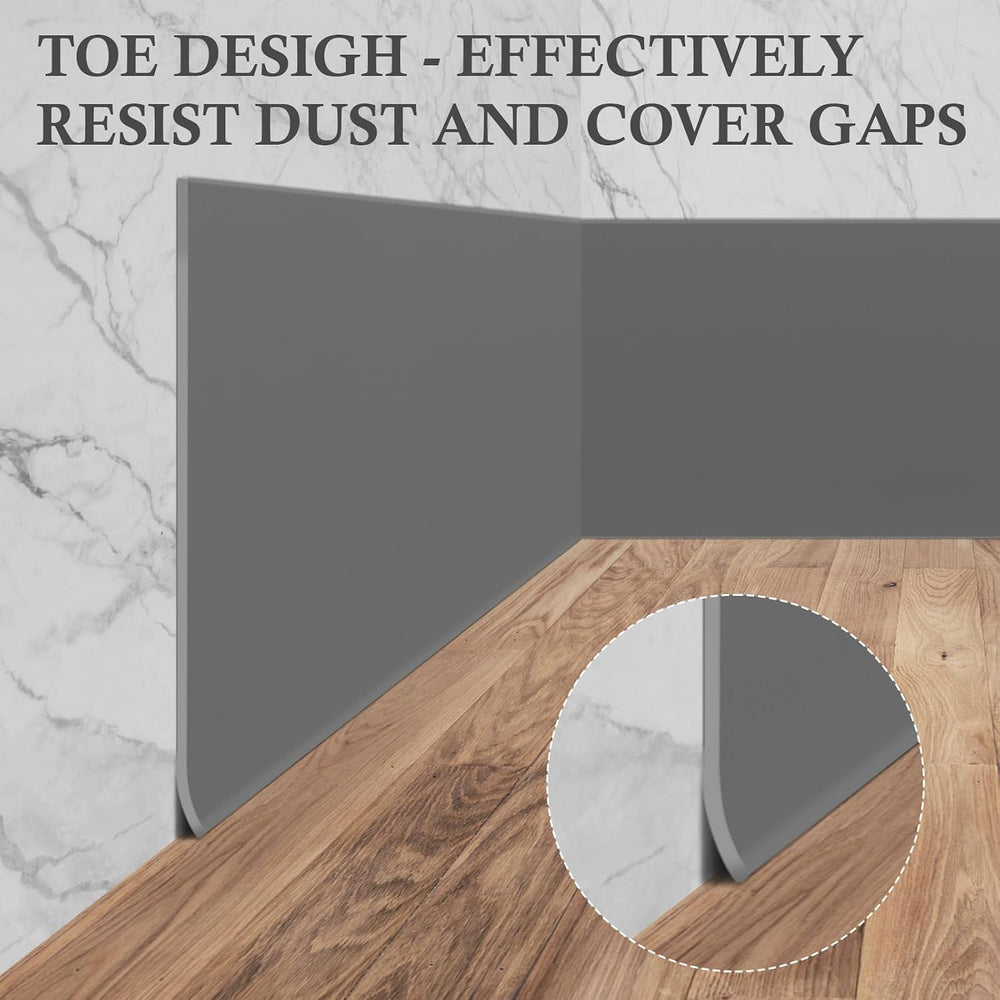 Peel and Stick Baseboard Trim 4" x 100 ft, Vinyl Baseboard Molding Gray