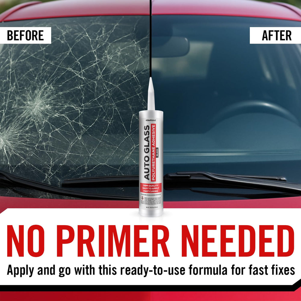 [2 Pack] Polyurethane Windshield Adhesive — Fast Curing Urethane Auto Glass G...