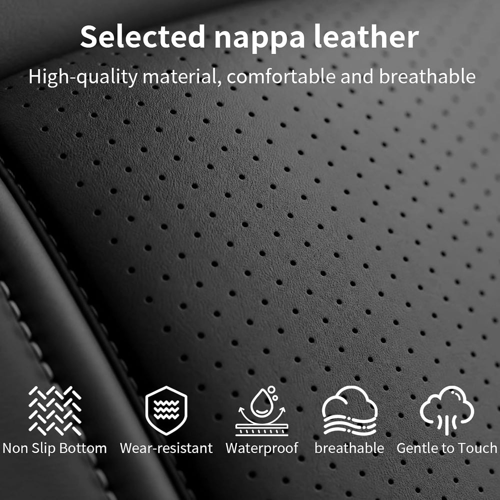 Custom Seat Covers for Silverado, Waterproof Nappa Leather Full Set Seatcover...