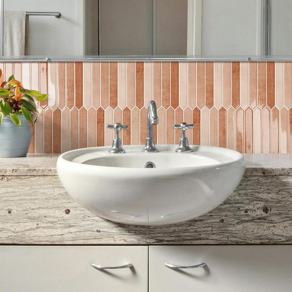 10 Sheet Long Hexagon Peel and Stick Backsplash Tile, 12"x12" 3D Ad...