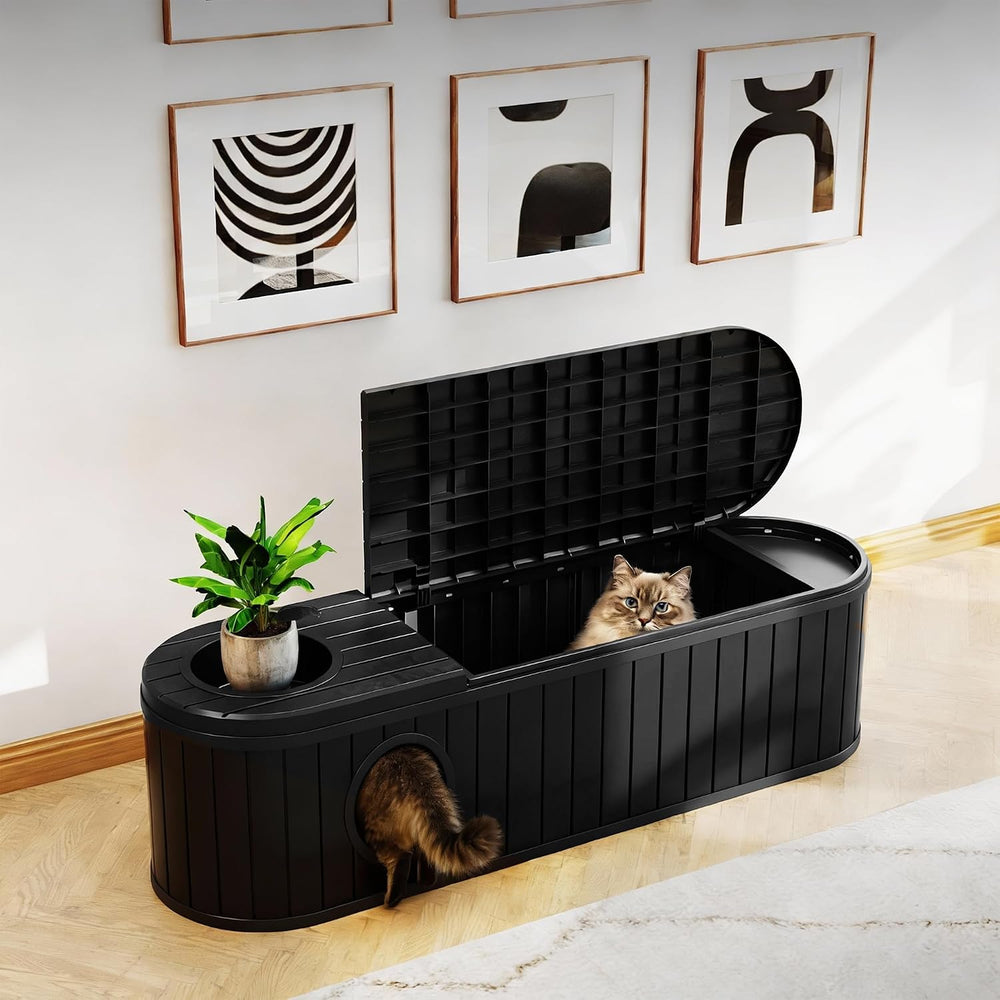 DRATO Outdoor Storage Box, Resin Deck Storage Box Waterproof Patio Storage Bo...