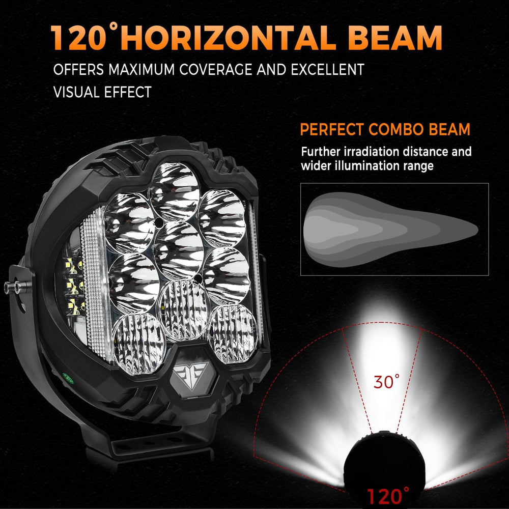8 Inch 100W LED Driving Light Compatible with Wrangler Offroad Vehicle ATV UT...