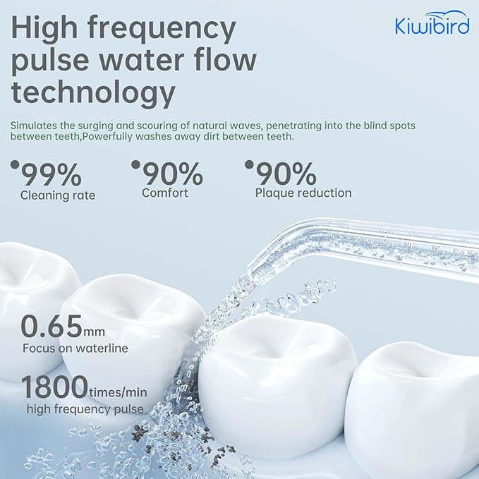 KIWIBIRD Mini Water Flosser for Travel, Ultra-Portable Cordless Oral Irrigator