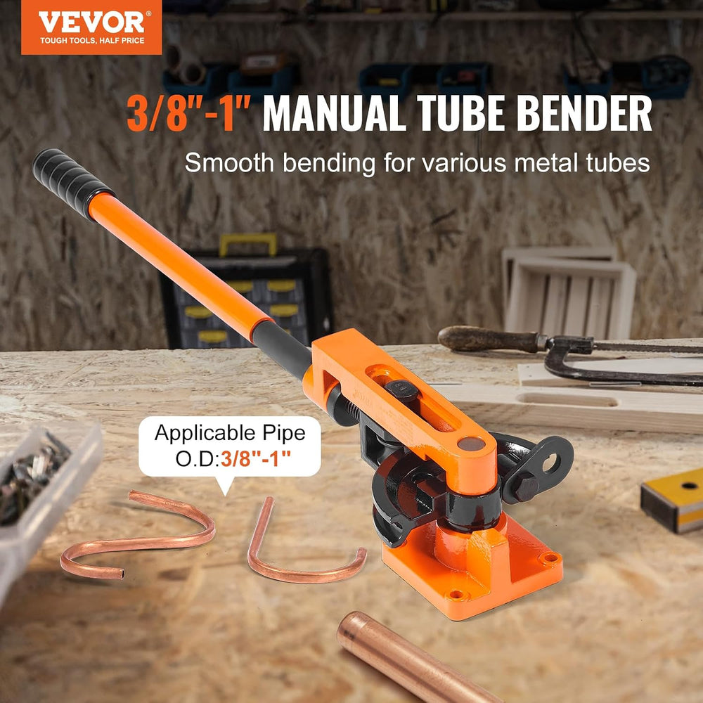 VEVOR Pipe Tube Bender, 3/8" to 1" OD Manual Pipe Tube Bender with ...
