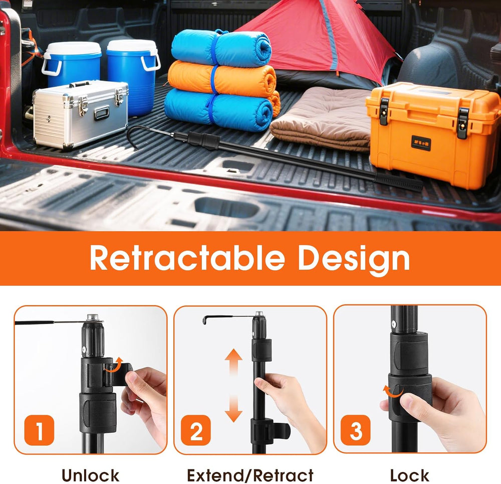 Kojcijs Magnetically Mounted 6.3 Ft Truck Cargo Grabber Reach Retriever Tool ...