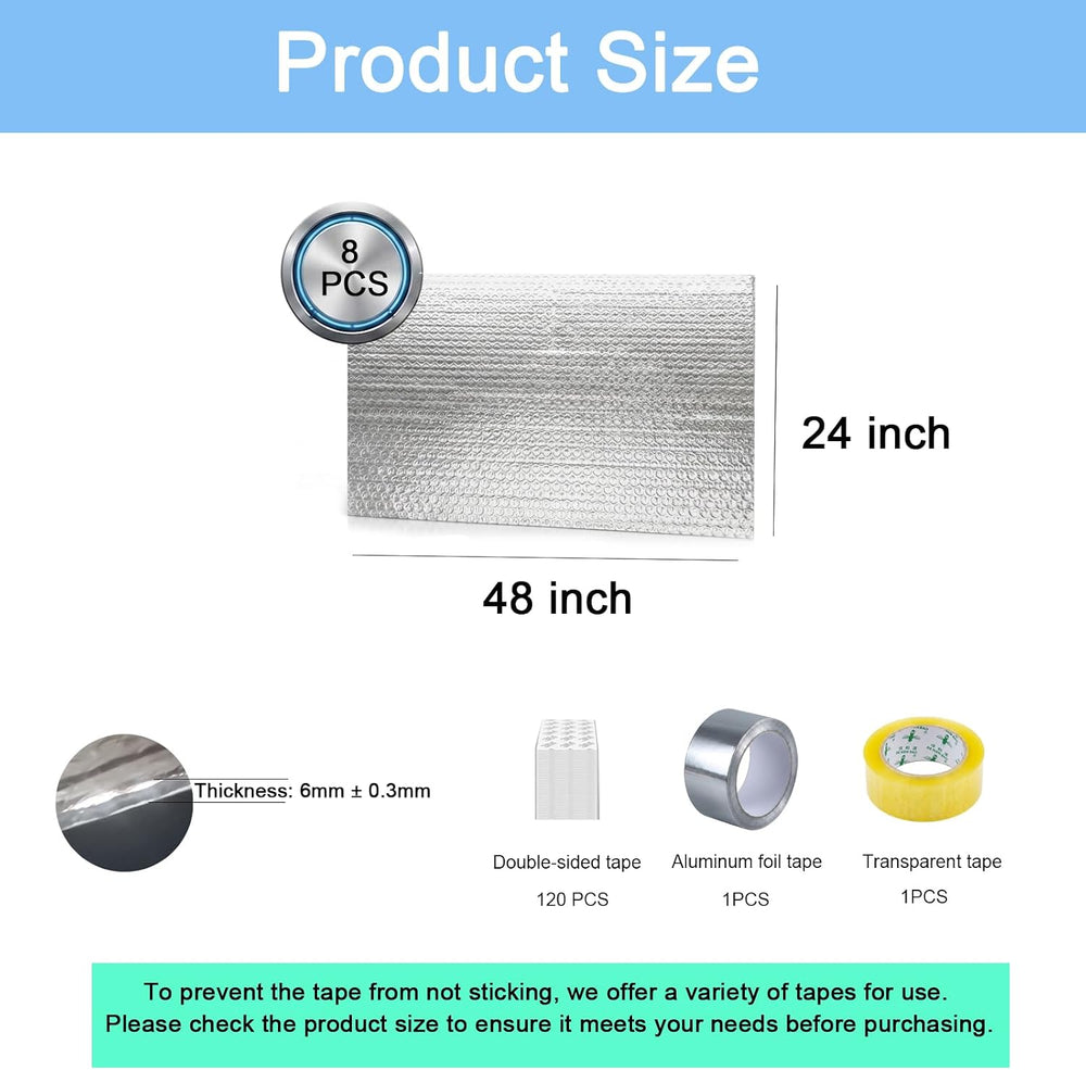 Garage Door Insulation Kit - 8PCS 24X48 inch Double Bubble Panels Reflective ...