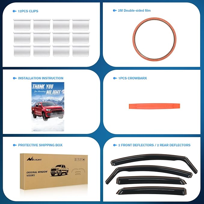 Nilight Vent Window Visors for Ford Fusion 2013 2014 2015 2016 2017 2018 2019...