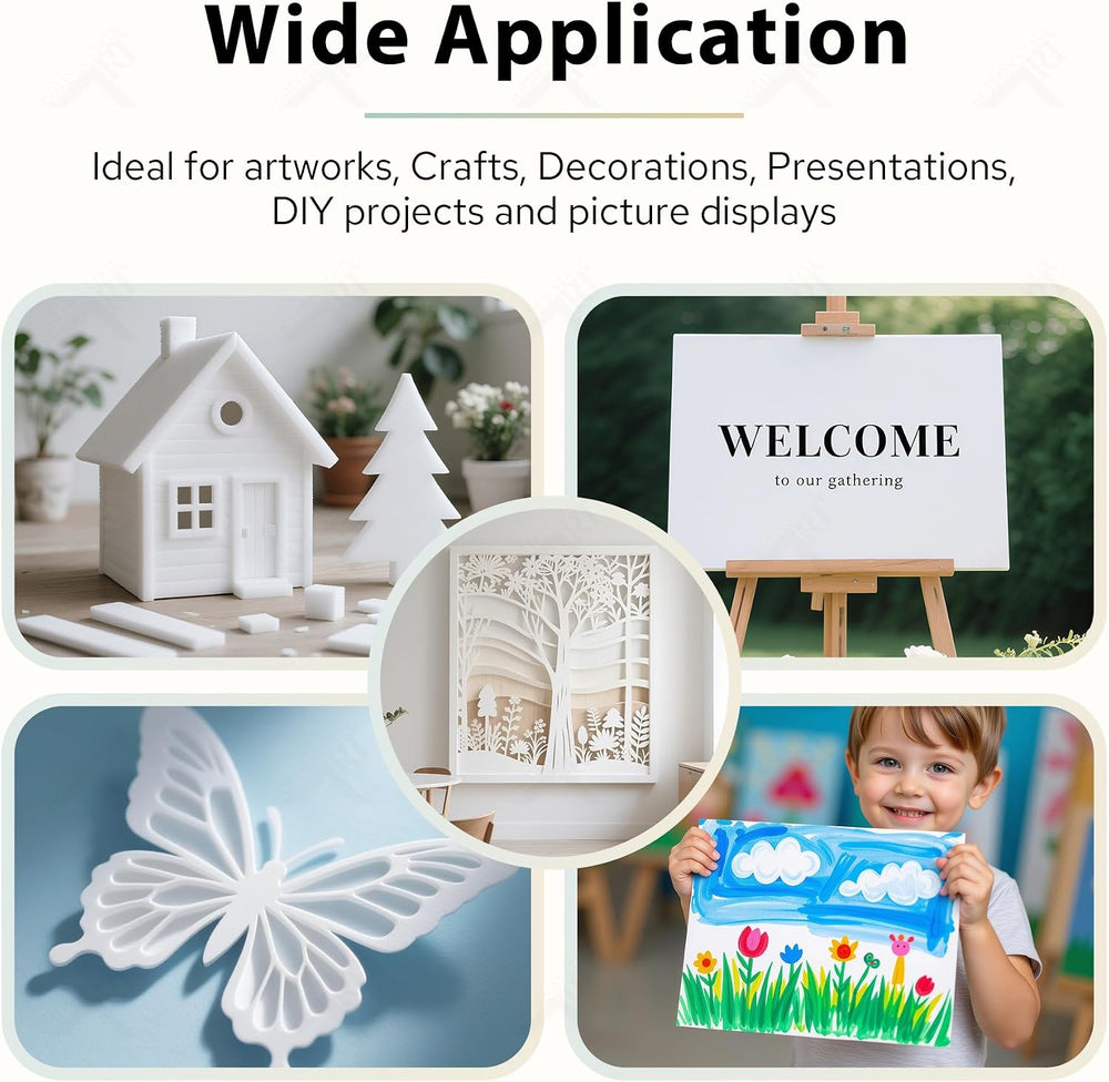 Golden State Art 13x19 Self Adhesive White Foam Boards 3/16" Thick 10 Pack