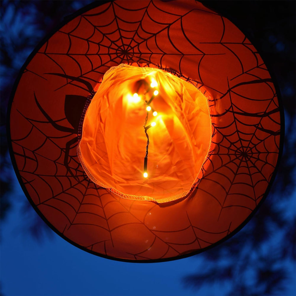 WATERGLIDE Halloween Decorations, 12Pcs Lighted Hanging Witch Hats 8 Modes