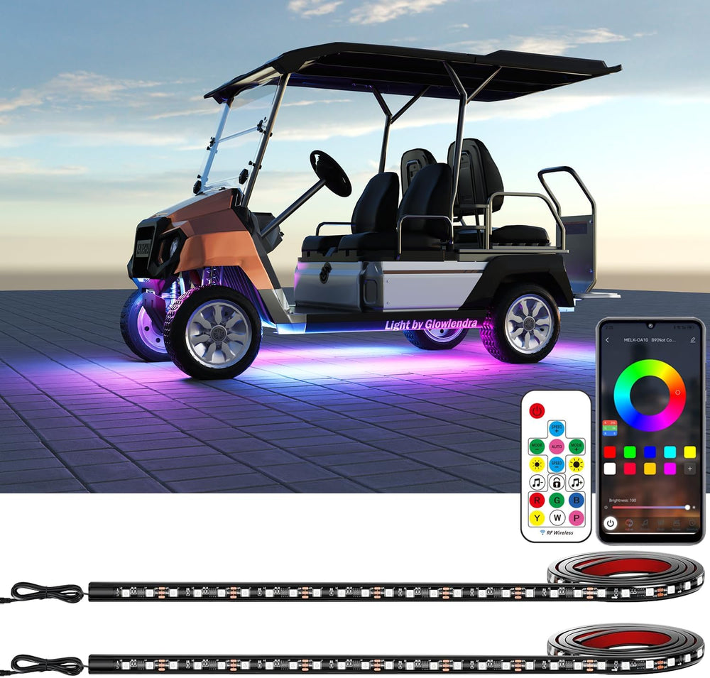 2PCS Golf Cart Underglow LED Light Kit with Built-in 12V-80V Voltage Reducer,...
