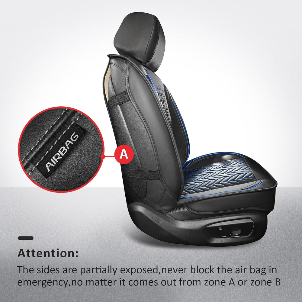MIROZO Front Seat Covers, Leather Car Seat Covers for Sedan, Truck and SUV
