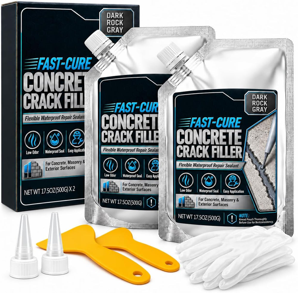 Concrete Crack Filler 2 Pack,Self-Leveling High Elasticity Cement Sealant, Qu...