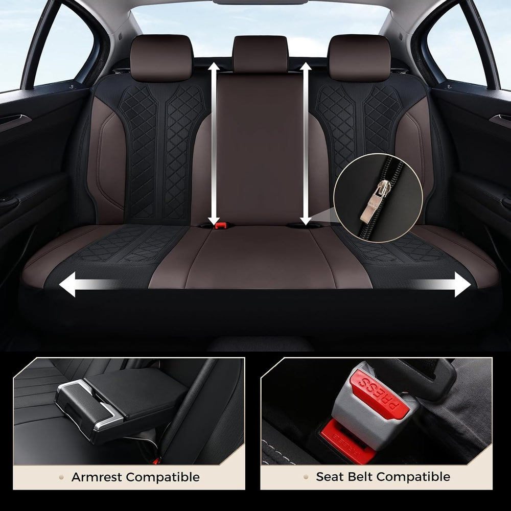 Coverado Seat Covers for Car 5 Seats, Leather Car Seat Covers Fullset, Breath...