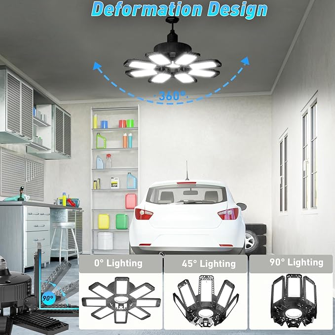 Garage Light 4 Pack - 240W 24000LM 6500K Garage Lights Ceiling LED