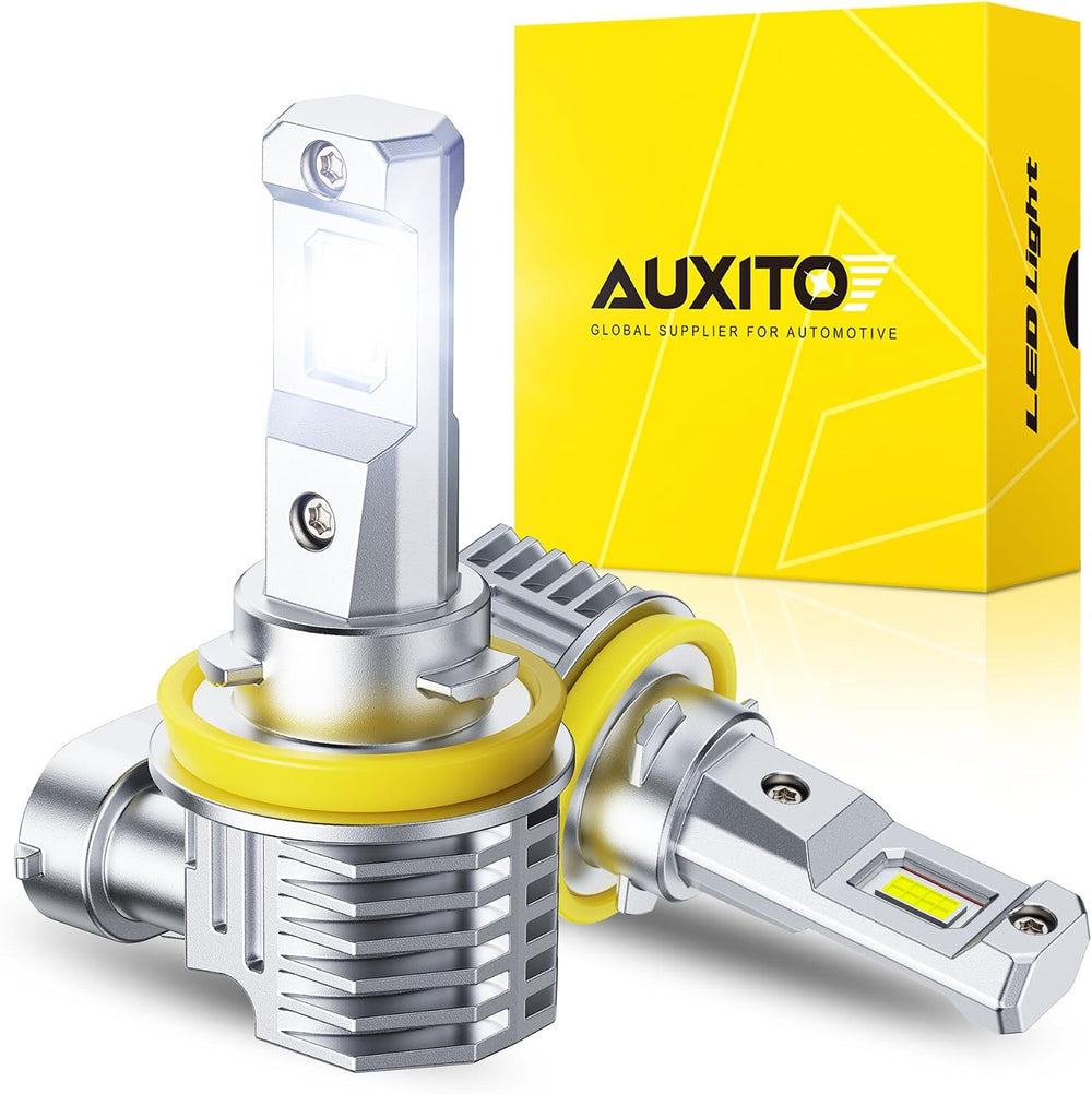 AUXITO H11 LED Fog Lights, 1000% Brighter 6500K White, 1:1 Mini Size No Adapt...
