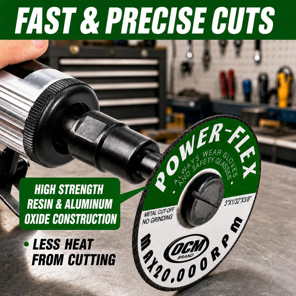 50 Pack - Cut Off Wheels 3 Inch x 1/16 Inch x 3/8 Inch - for Cutting All Stee...
