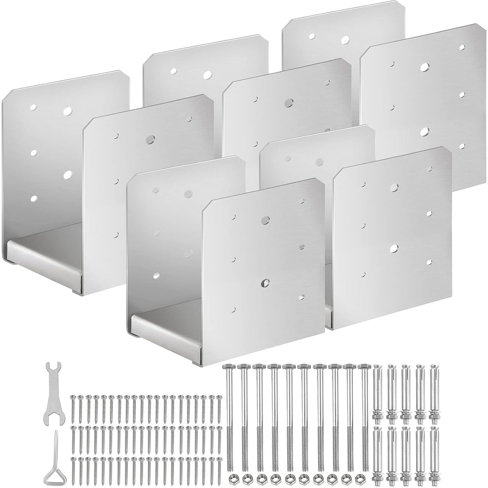 6"x 6" Post Base, 5Pcs Stainless Steel Post Anchor (Inner Size:5.71...