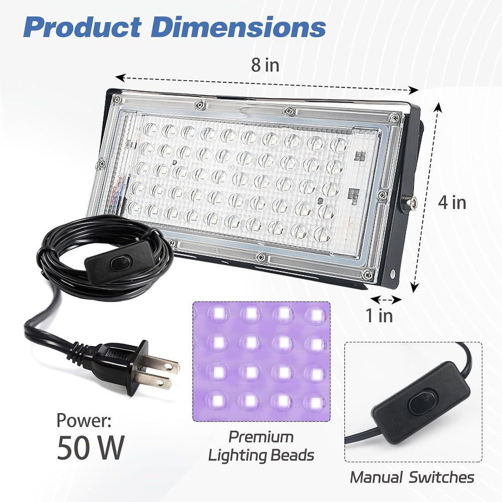 2 Pcs 50W LED UV Light for Screen Printing with Dual Stands, Exposure Unit fo...
