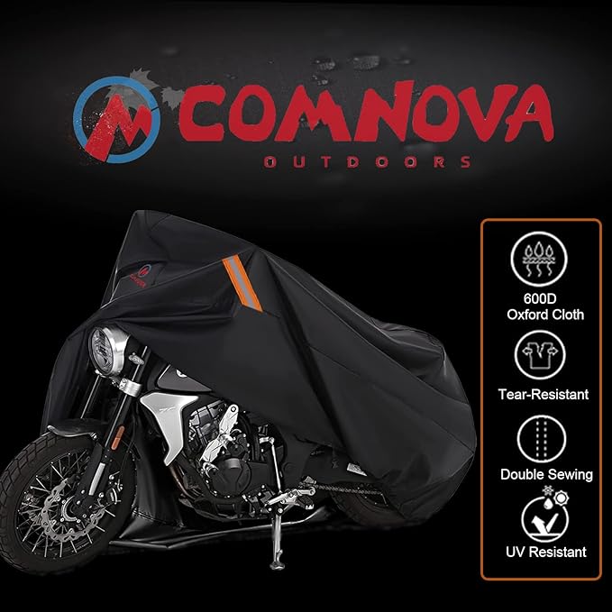 Motorcycle Cover All Season, Universal Waterproof Weather Sun Outdoor