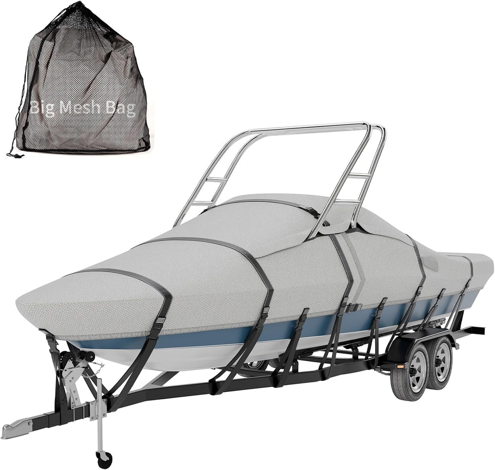 1200D Waterproof Ski&Wakeboard Tower Boat Cover with Storage Bag,22'-...