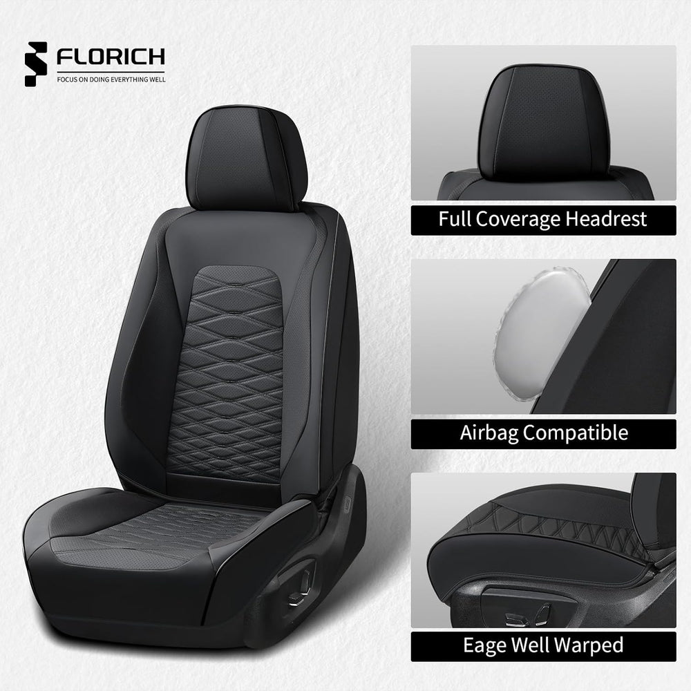 Leather Seat Covers, Car Seat Covers Full Set, Car Seat Protector Waterproof,...