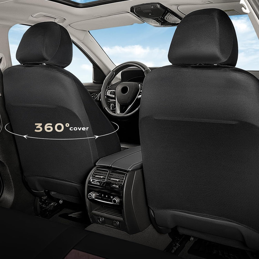 Coverado Car Seat Covers Full Set, Pink Car Seat Covers, Luxury Leather Car S...