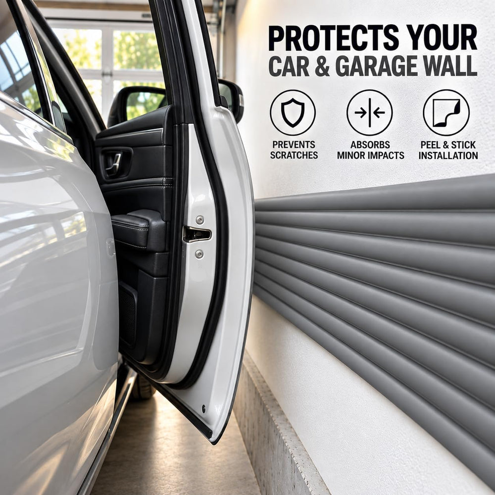 Rubber Bond Garage Wall Protectors - 4in x 12ft Strong Self-Adhesive Rubber B...