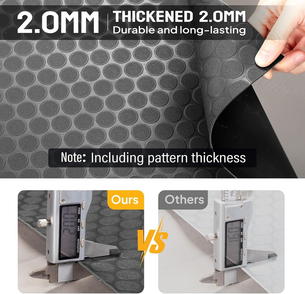 TUFFIOM 7.5 x 17 FT Garage Floor Mat, Thickened Coin Plate PVC Garage Mats Fl...