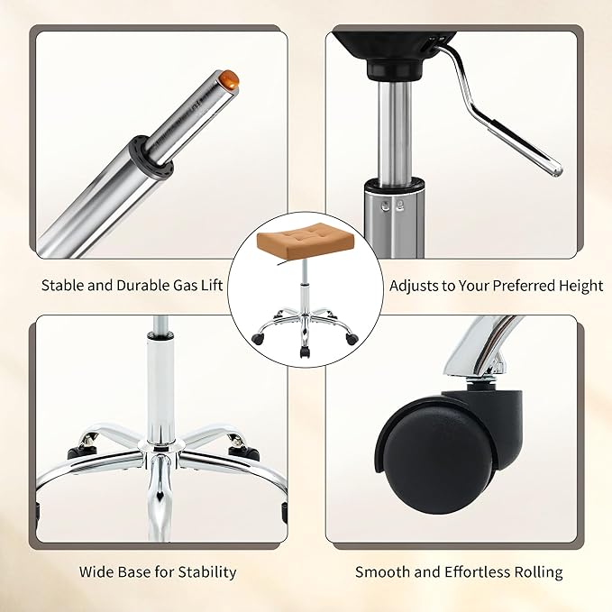 Rolling Stool Adjustable Height Multifunctional Nail Tattoo Vanity Massage Stool