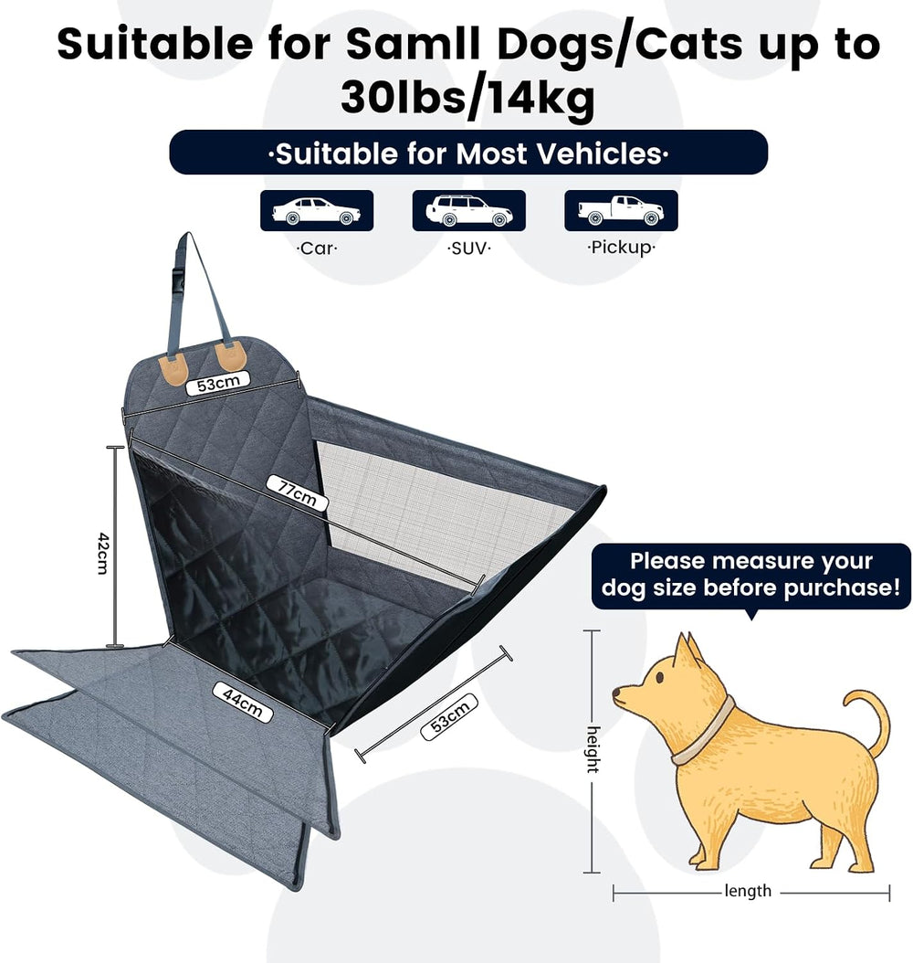 Front Seat Dog Car Seat for Small/Medium Dogs with Door Protection – Full Cov...
