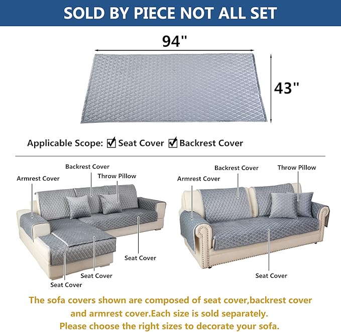 Eismodra Couch Cover, Sectional Couch Covers, Sofa Covers