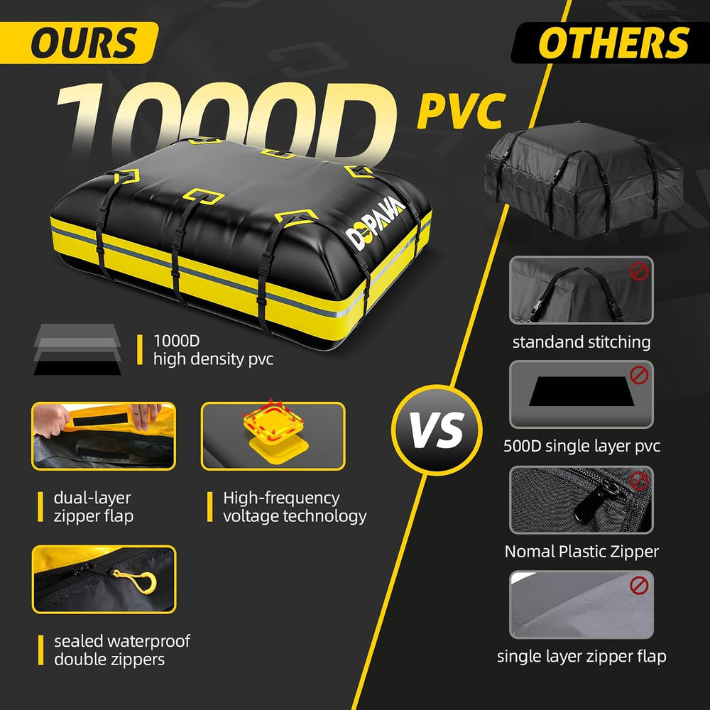 Car Rooftop Cargo Carrier Bag,100% Waterproof Heavy Duty 1000D Car Top Carrie...
