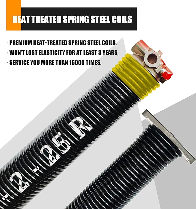 Garage Door Torsion Spring Set, Pair of 2" Electrophoresis Coated Garage...
