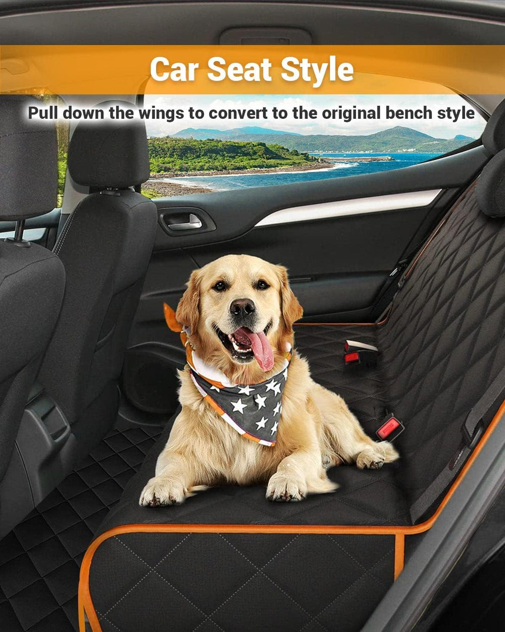 Dog Car Seat Cover, 600D Heavy Dute Car Seat Cover for Dogs Pets, 100% Waterp...