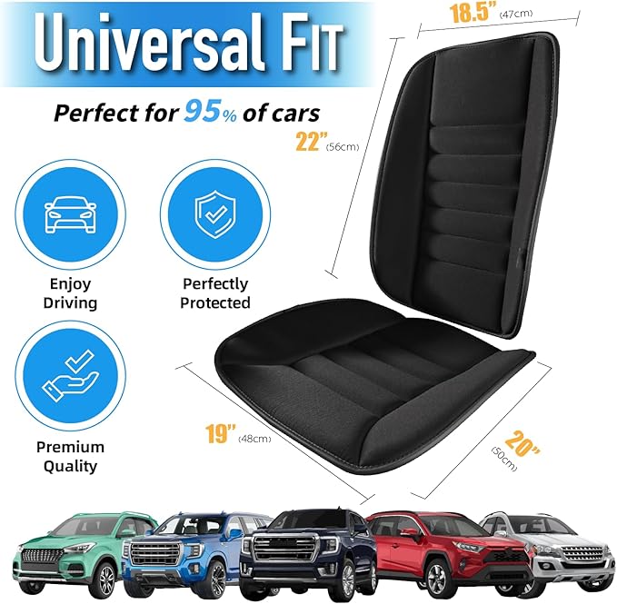 Car Seat Cushion with Back Support Pillow, Comfy Lumbar Support & Seat Cu...