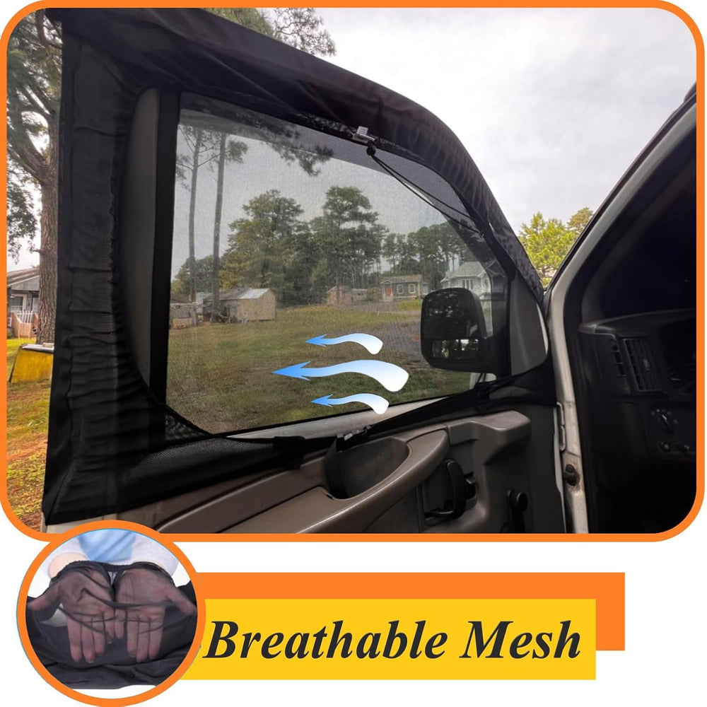 Magnetic Van Window Bug Screens, 2pcs Universal Caravan Front Door Bug Screen...